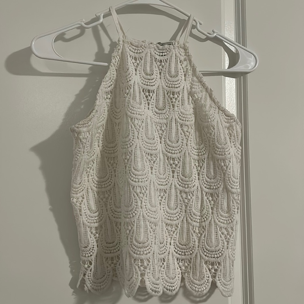 Embroidered high neck tank